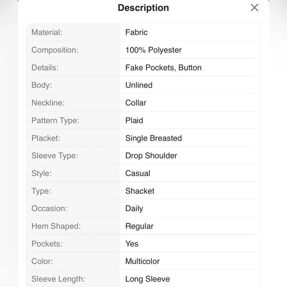 SHEIN LUNE Plaid Print Drop Shoulder Flap Detail Coat - Picture 5 of 5